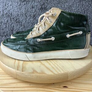 Polo Ralph Lauren Lander Chukka Mens 9 Green Coated Canvas High Top Sneakers